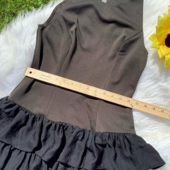 Rachel Rachel Roy Black Layered Frill Dress Whimsical Goth Size 6 - Picture 6 of 7